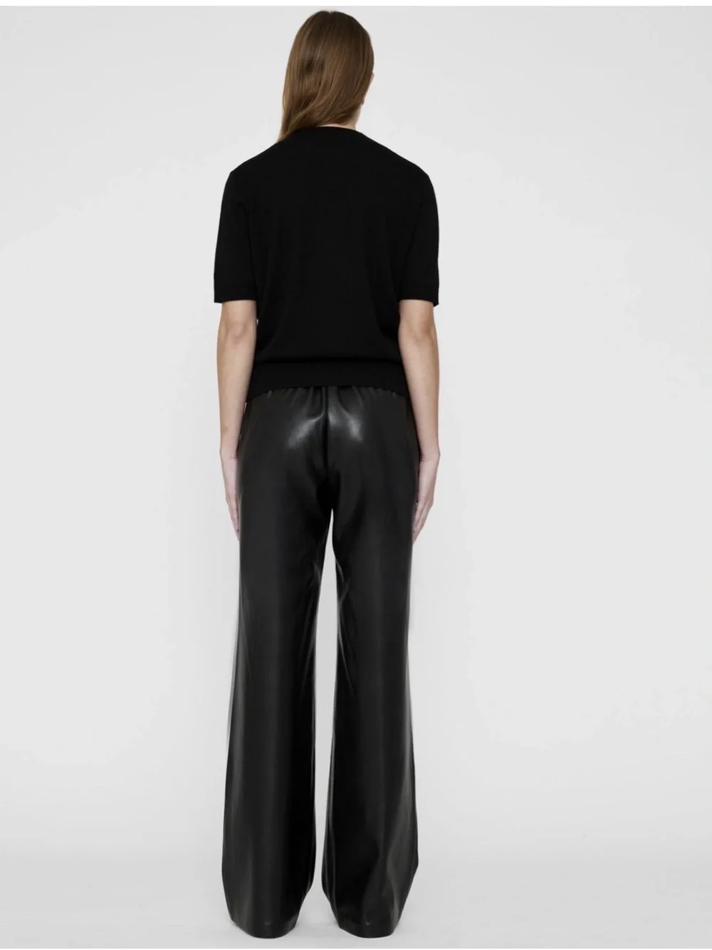 Annie Bing Koa Pant Black Vegan Leather Size Large